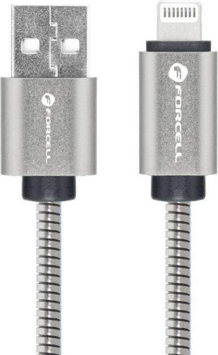 Image du produit Forcell Cable F-ENERGY Metal C236 cable USB A to Lightning 2,4A 12W 2 m silver (2 m, USB 3.2 Gen 1, 12 W)