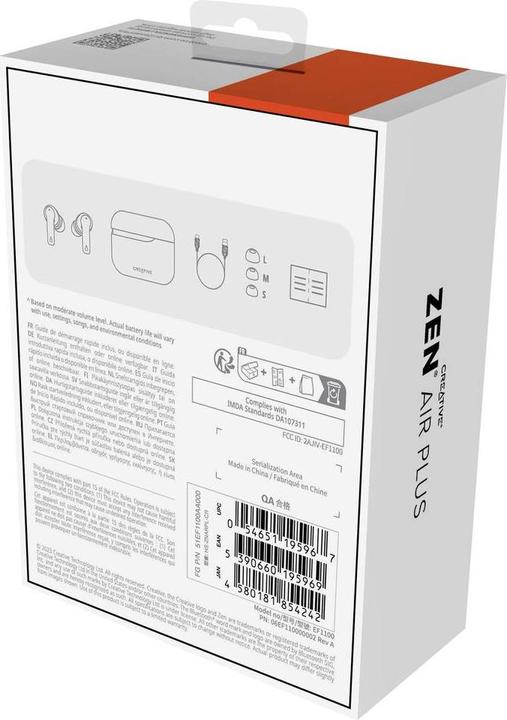 Image du produit Creative Zen Air Plus (ANC, 32 h, Sans fil)