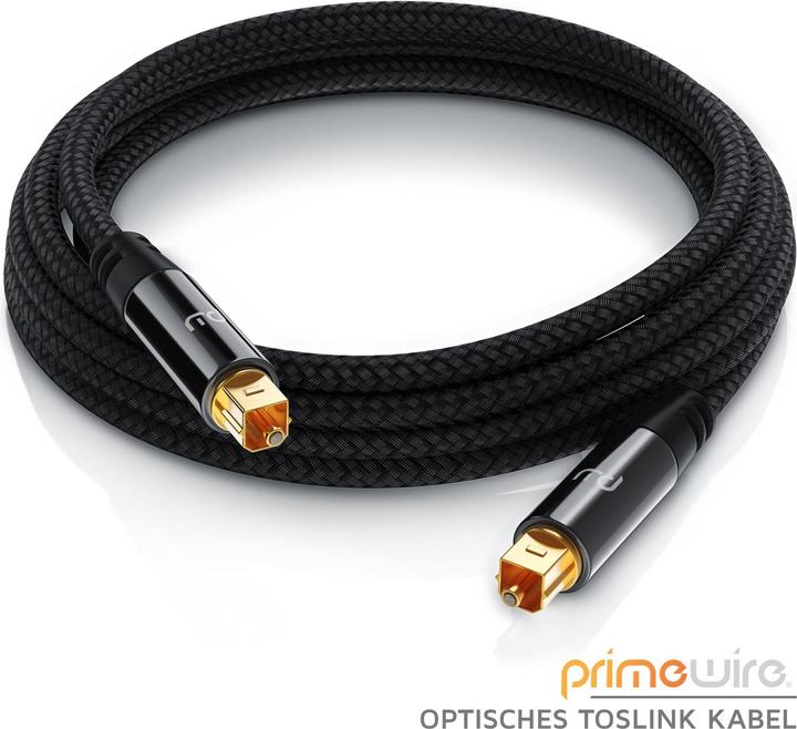 Actual product image Primewire Optical cable - S/PDIF Toslink - metal plug - nylon jacket - optical fibre - audio cable