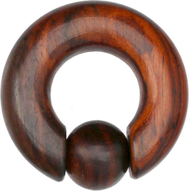 Star Piercing Ball Closure Ring aus Narra Holz (Organisch, ohne Messing)