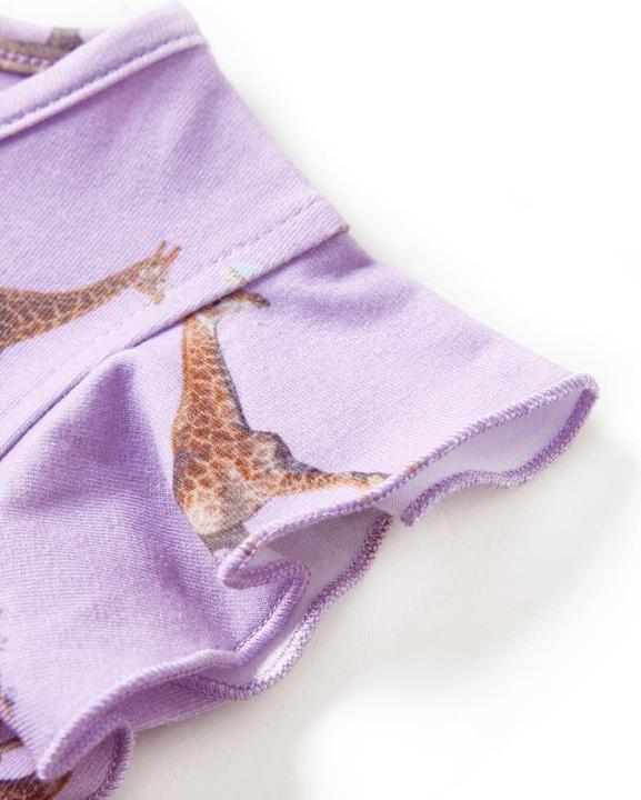 Immagine prodotto VidaXL Abito da bambino con maniche a balze e cintura in vita viola (92)