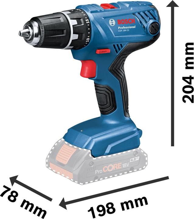 Actual product image Bosch Professional GSR 18v-21 (Rechargeable battery operated)