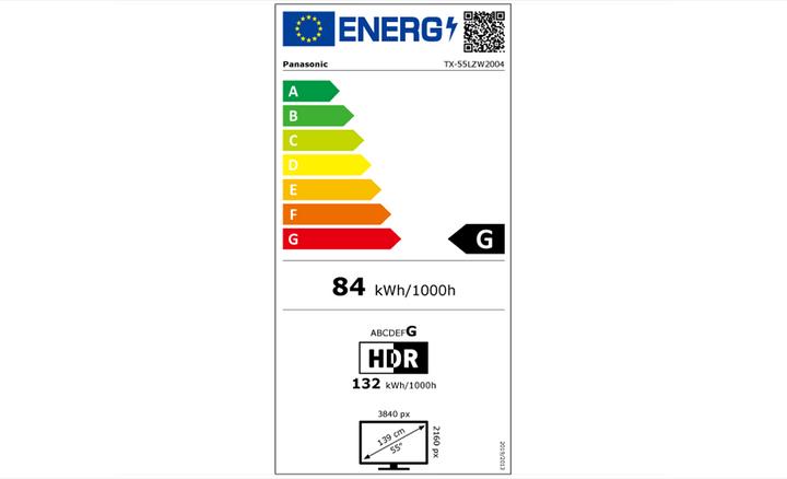 Energie-Label Panasonic TX-55LZW2004 (55", OLED, 4K)