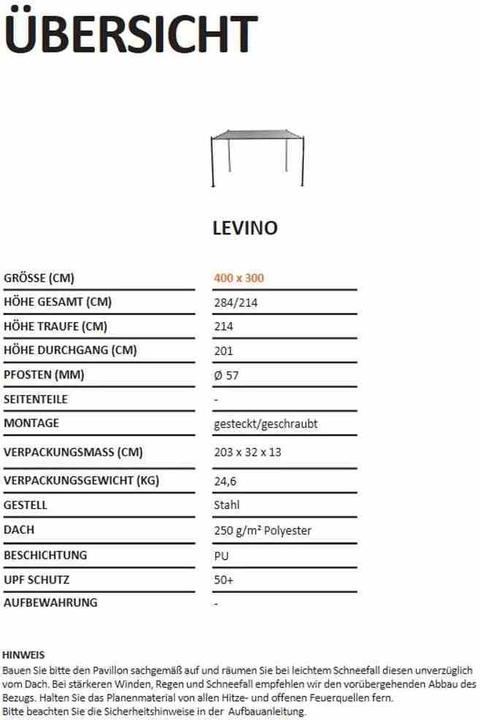 Produktbild Siena Garden Pavillon (400 cm, 300 cm)