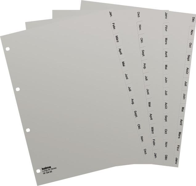 Actual product image Kolma Register A4 superstrong Jan-Déc (fr) 12-piece grey