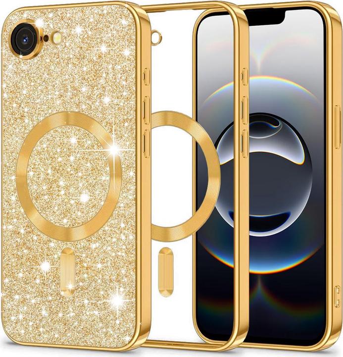 Actual product image Techsuit - Luxury Glitter MagSafe - iPhone 16e - Gold (Apple iPhone 16e)