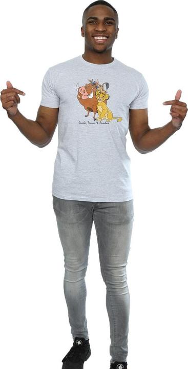 Immagine prodotto The Lion King Maglietta Uomo Classic Simba Timon & Pumba Heather (XL)