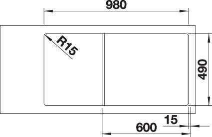 Actual product image Blanco Axia Iii 6 S (Fitted sink, 100 cm, 51 cm)