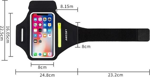 Actual product image Haissky Sport wristband with compartment for AirPods charging case