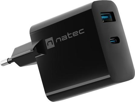 Produktbild Genesis Ladowarka sieciowa Natec Ribera Gan 1x USB-A + 1x USB-C 45W czarna (45 W)