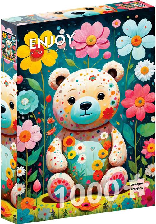 Actual product image Enjoy Puzzle Puzzle 1000 pieces - Flower Teddy Bear (1000 pieces)