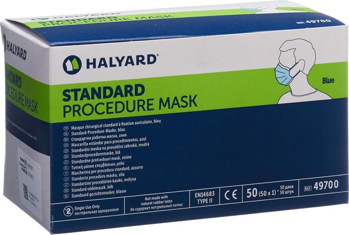 Image du produit Halyard Procedure Mask protect bleu type IIR (Type IIR, 50 x)