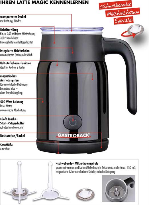 Productafbeelding Gastroback Latte Magic (CH stekker, 25 cl)