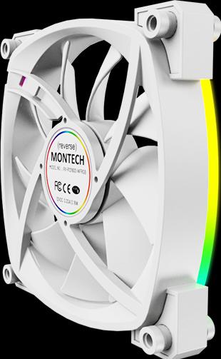 Actual product image Montech RX120 PWM ARGB fan - 120mm, white (120 mm, 1 x)