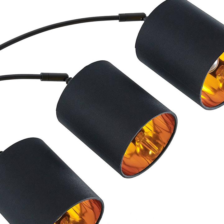 Produktbild Lindby Abiram Stehleuchte, schwarz/gold (E14)