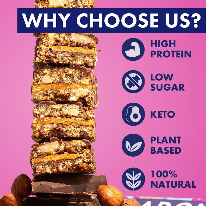 Immagine prodotto Barretta Keto ad alto contenuto proteico alla nocciola e al cacao 45G (Arachide, Nocciola, Cacao, 1 pz., 45 g)