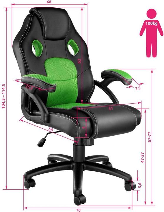 Actual product image tectake Racing Gamingstuhl