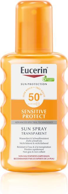 Eucerin SUN Body Spray Sensitive Protect Transparent LSF 50+ (Sonnenspray, SPF 50, 200 ml, 211 g)