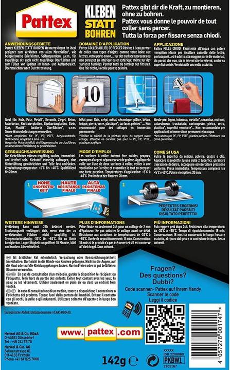 Produktbild Pattex Kleben statt Bohren Wasserresistent (142 g)