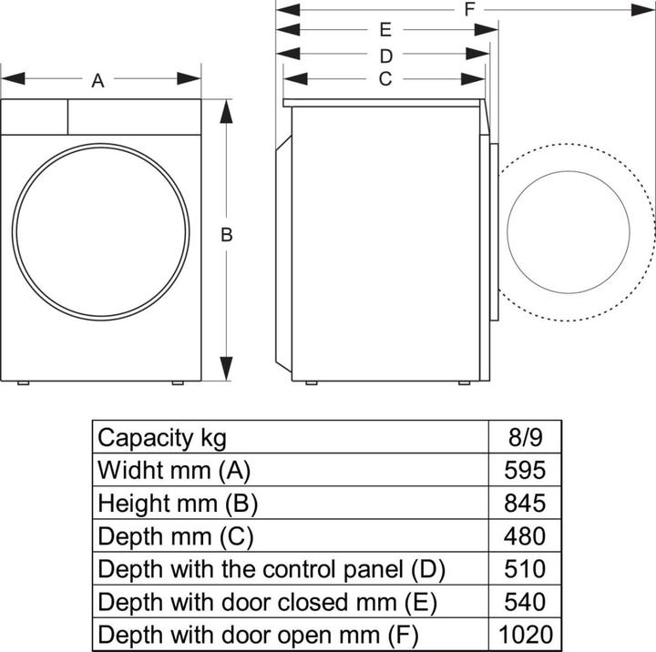 Produktbild Hisense WD3S8043BB3 (schwarz, Connect-Life)