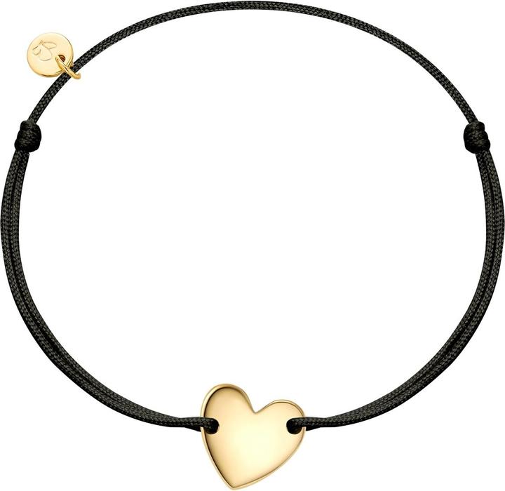Glanzstücke München Textilarmband Herz - 36468 (22 cm, Sterling Silber)