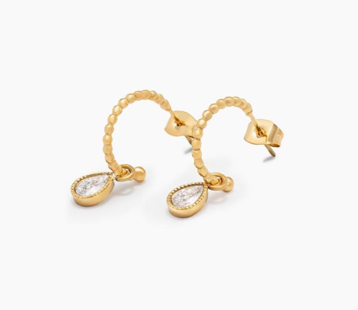 Actual product image Sensora Jewelry Ocean Gem Hoops earrings (Stainless steel)