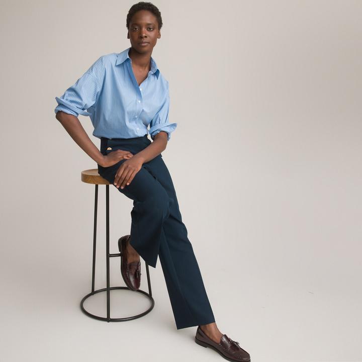 Produktbild La Redoute Collections Weite Bluse mit langen Ärmeln und Streifenmuster (36)