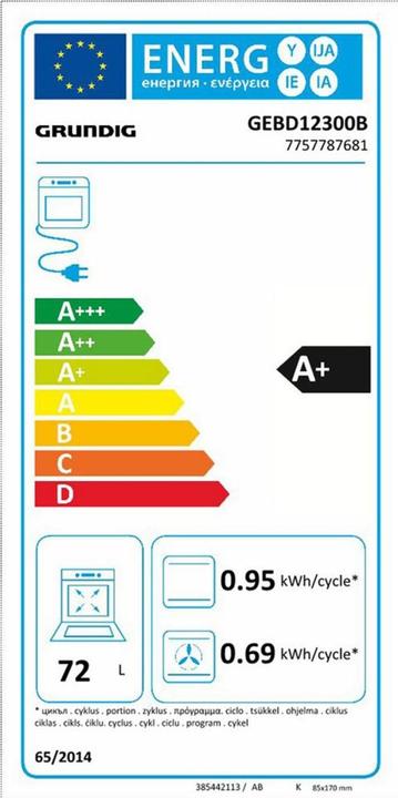 Label énergétique Grundig Four GEBD12300B