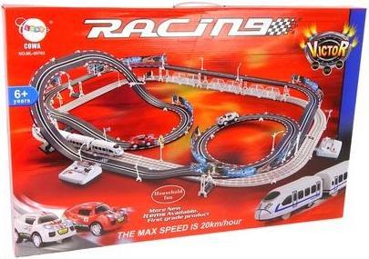Produktbild Lean Toys Riesiges Rennset Autostrecke + elektrische Eisenbahnstrecke Rennset