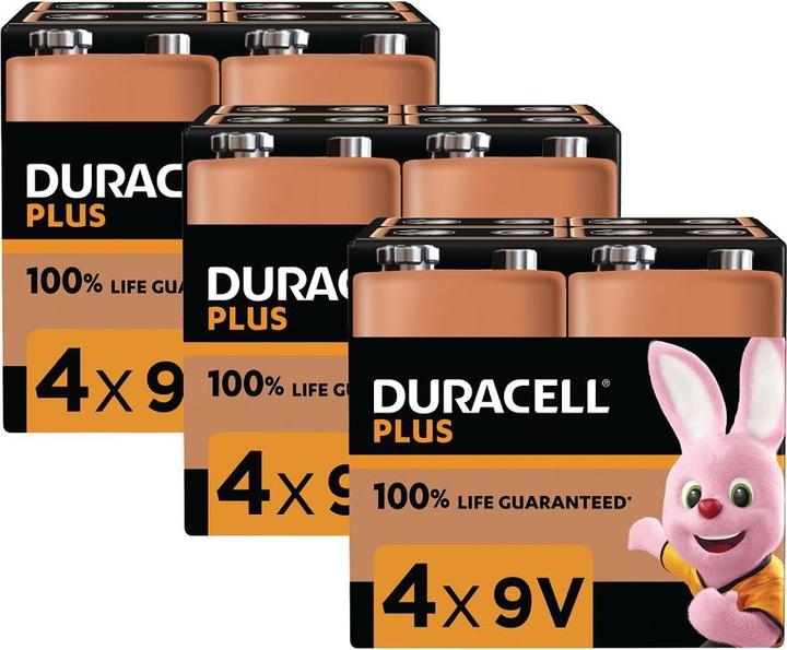Productafbeelding Duracell Plus Power 12 Pack 3 x MN1604B4 (12 Pcs., 9V Block)