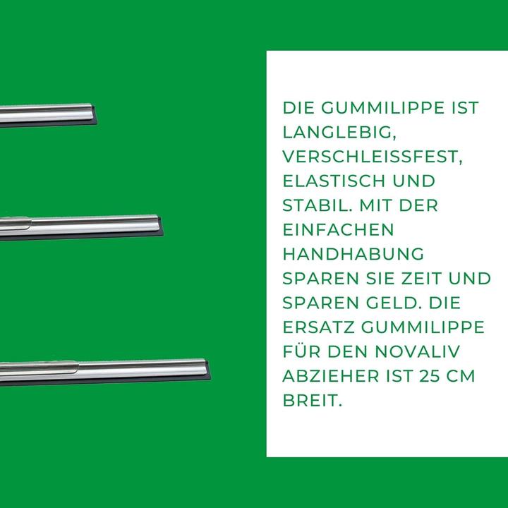 Produktbild Novaliv Ersatz Wischergummi 25 cm Fensterabzieher Gummilippe Abzieher Abzuggummi für Fensterwischer (1 Stk.)