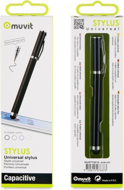 Actual product image Muvit Stylet Noir Avec Embout Pour Ecran Capacitif Fonction Stylo