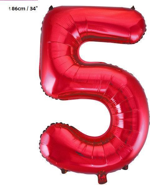 Image du produit Unique Ballon en plastique nombre "5 (1 x)