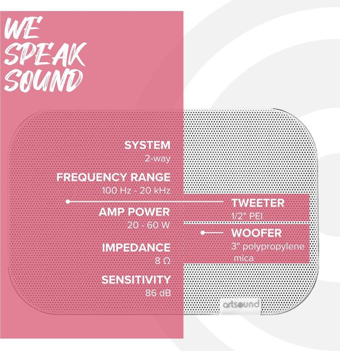 Actual product image Artsound UNI30 Wit (per pair) (1 pair)