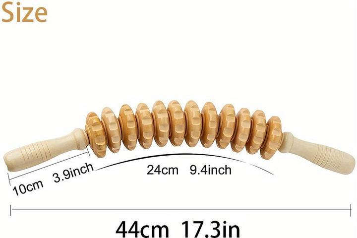PhoneLook Naturholz Anti-Cellulite Massage-Roller für tiefe Muskeln und Gewebe, Lymphdrainage