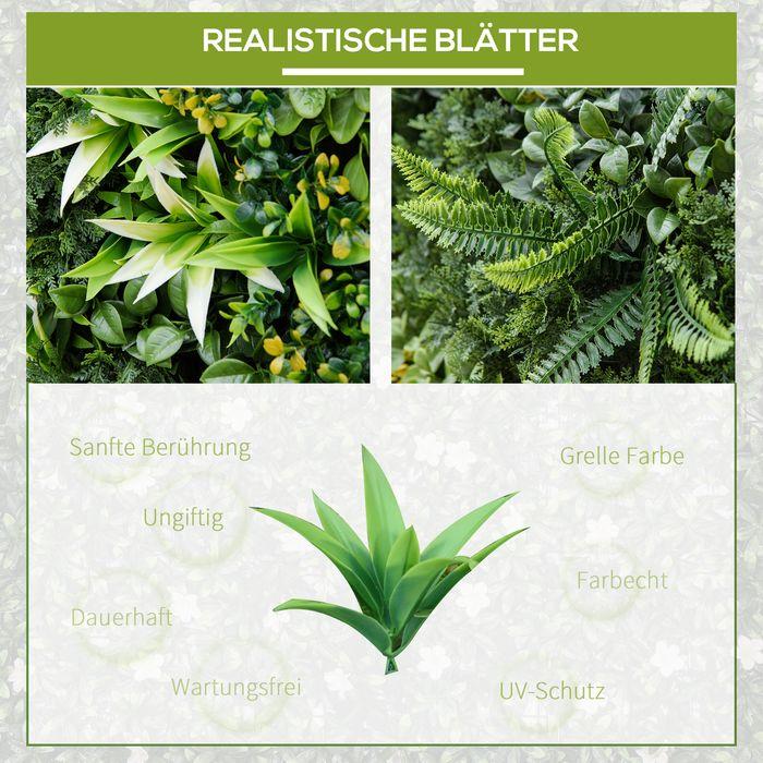 Produktbild Swisshandel24 12 Stück künstliches Pflanzenwand Hecke 50x50 cm UV-Schutz Sichtschutz Mehrblättriges Design Heckenp (50 cm)