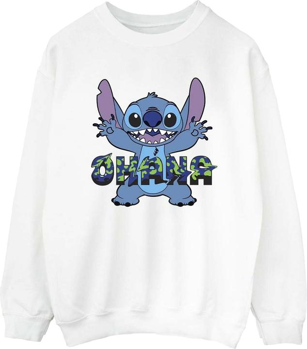 Disney Lilo And Stitch Ohana Blue Glitch Sweatshirt (M)