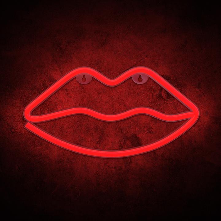 Produktbild Forever Light Neon LED Licht LIPS rot Fledermaus + USB FLNEO8 (2 cm)