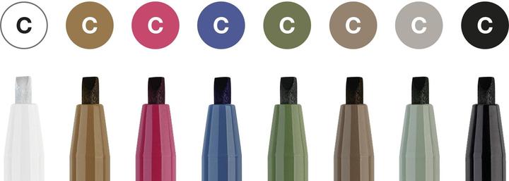 Produktbild Faber-Castell Tuschestifte Pitt Artist Pen Calligraphy 8 Farben (Blau, Silber, Pink, Schwarz, Braun, Grün, Weiss, Gelb, Rosa, 8 x)