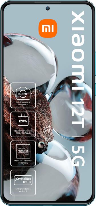 Productafbeelding Xiaomi 12T (256 GB, Blauw, 6.67", Dubbele SIM, 108 Mpx, 5G)