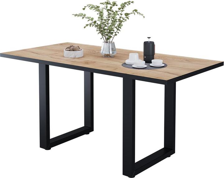 Immagine prodotto Vichy Esstisch Livorno, Schwarz/Goldkraft Eiche, 160 x 80 cm
