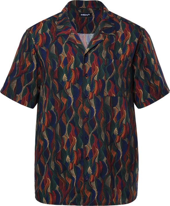 Produktbild Men+ Viskose-Hemd, Halbarm, Alloverprint, Cubakragen, Cuba Fit (8XL)