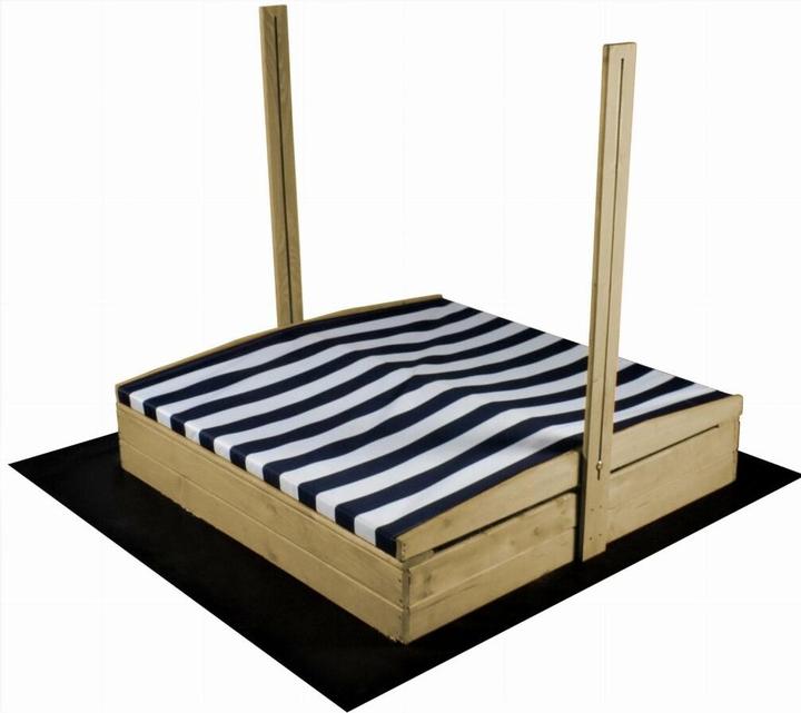 Actual product image Sand tropic Wooden sandpit with canopy 120x120cm (natural)