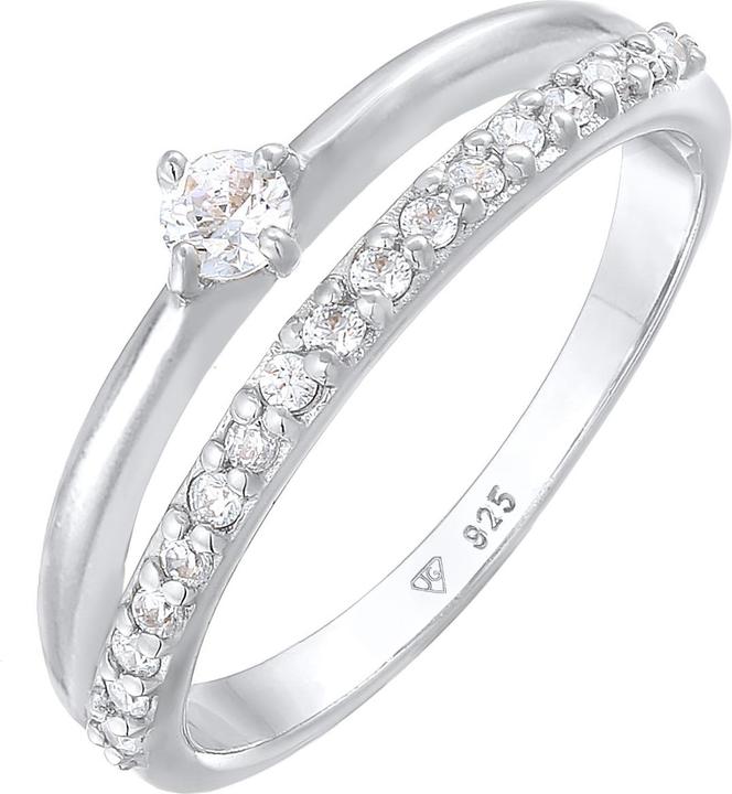 Elli Kristall Ring, Ring Set, Solitär-Ring (54, 925 Silber)