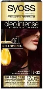 Immagine prodotto Syoss Oleo Colore a Olio Permanente Intenso - Barva na vlasy 50 ml 3-22 Midnight Bordeaux - (3-22 Mezzanotte Bordeaux)
