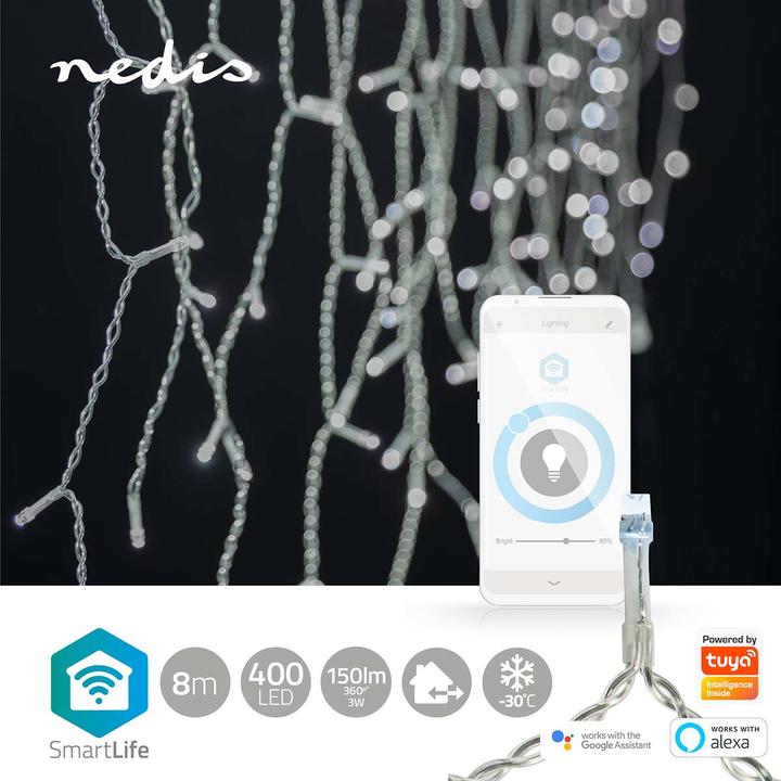 Produktbild Nedis SmartLife Dekorative LED | Wi-Fi | Kaltweiss | 400 LED's | 8.00 m | Android™ / IOS (0.23 m)
