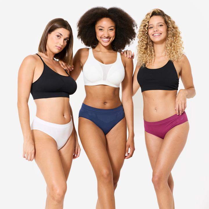 Kalenji Sportslips Damen nahtlos 3er-Pack - 3 Farben (M, L)