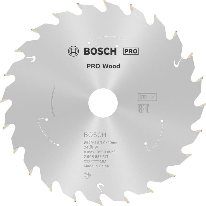 Produktbild Bosch Professional Zubehör PRO Wood cordless Kreissägeblatt, 140 x 1,5 x 20 mm