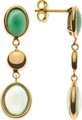 Natsumi Schmuck Ohrhänger Gelbgold 18K/750 Amethysten, Turmalin Cabochon (750/18 K Gelbgold)