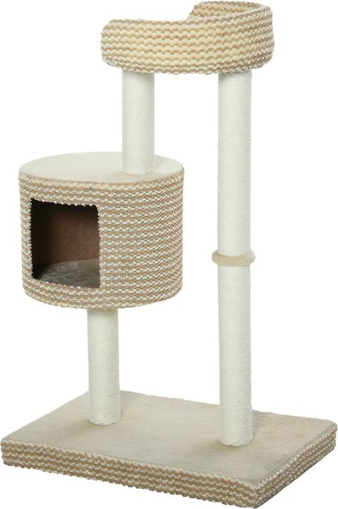 Produktbild PawHut Katzenkratzbaum, kuschelige Aussichtsplattformen, beige und kaffee, 61x41x96cm (96 cm, Braun)